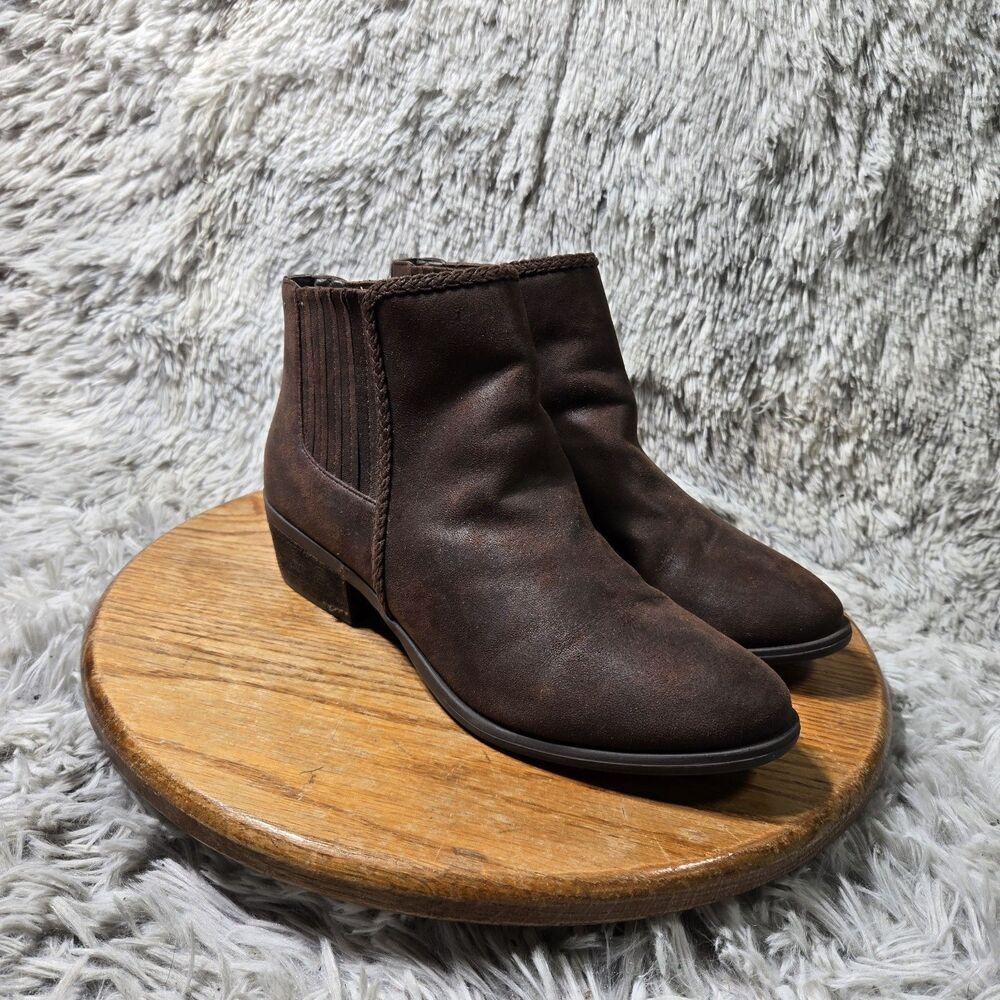 Y2K MIA Boho Ankle Boots Womens Size 10M Chunky Block Heel Brown Western Chelsea